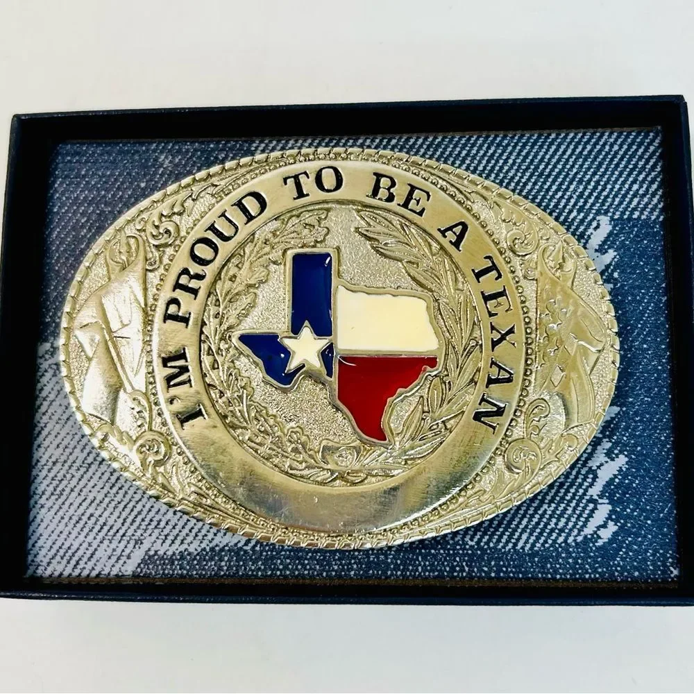 I'm Proud To Be A Texan Belt Buckle VINTAGE 1986 Limited Edition #7807